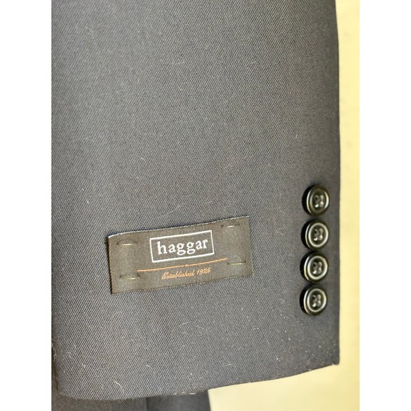 Haggar Mens Classic Fit Blazer Jacket Single Breasted Notch Lapel Navy Size 44L - Picture 4 of 4